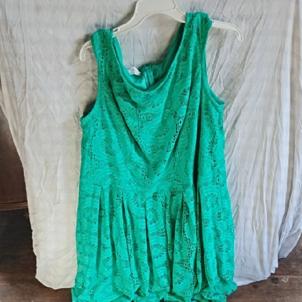 London Times Teal Lace Dress